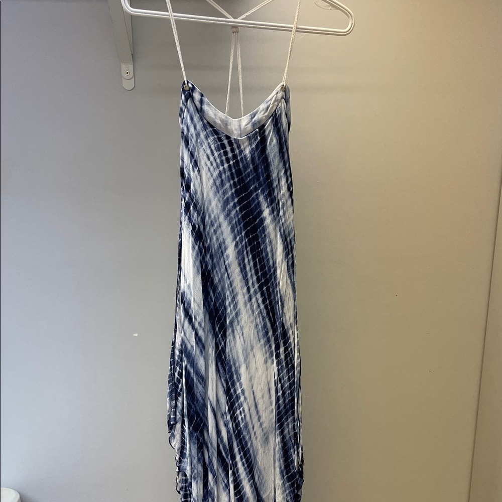 Micheal Kors Blue and White Tie-Dye Maxi Dress